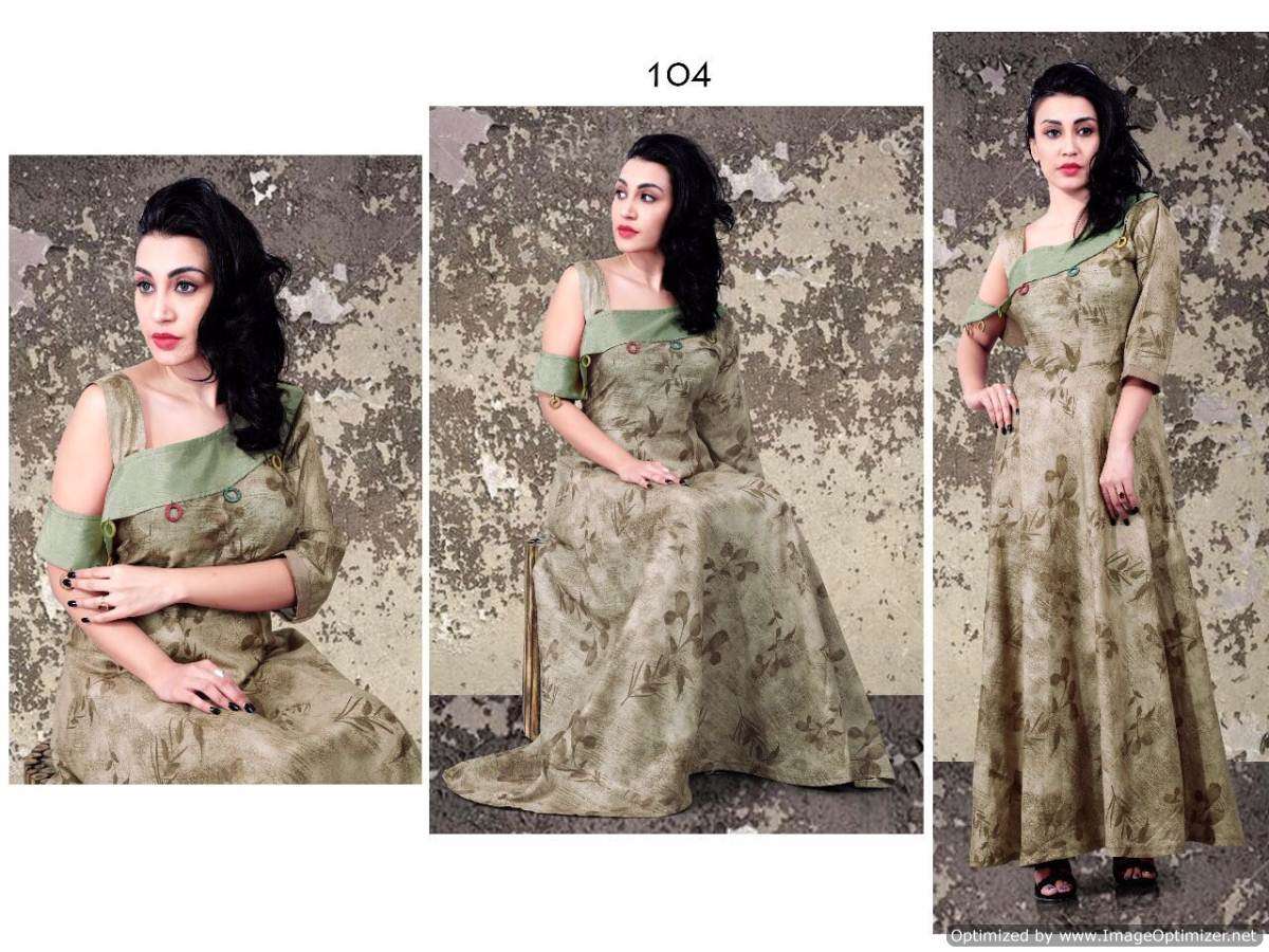 ZIA VOL-2 BY JUGNII 101 TO 108 SERIES DESIGNER BEAUTIFUL STYLISH FANCY COLORFUL PARTY WEAR & OCCASIONAL WEAR PURE COTTON GOWNS AT WHOLESALE PRICE