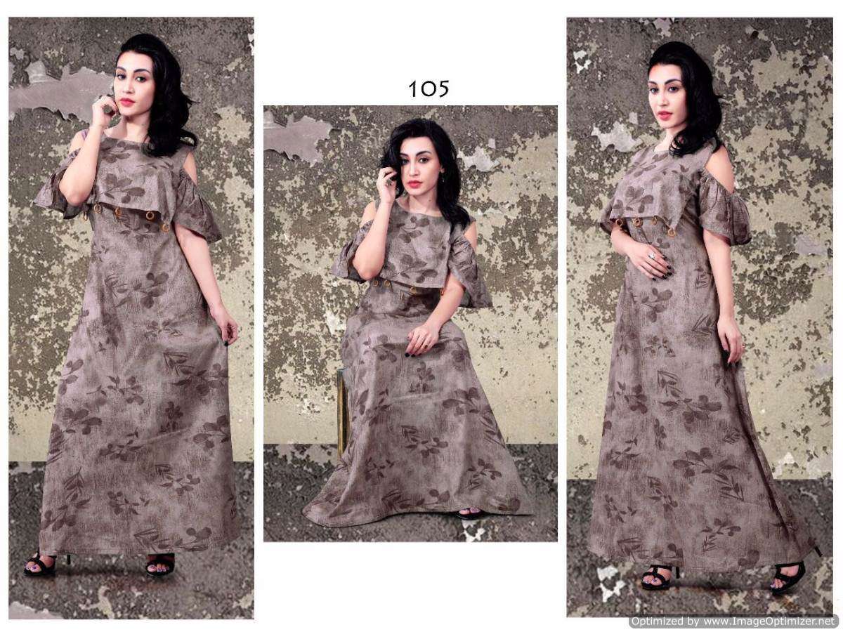 ZIA VOL-2 BY JUGNII 101 TO 108 SERIES DESIGNER BEAUTIFUL STYLISH FANCY COLORFUL PARTY WEAR & OCCASIONAL WEAR PURE COTTON GOWNS AT WHOLESALE PRICE