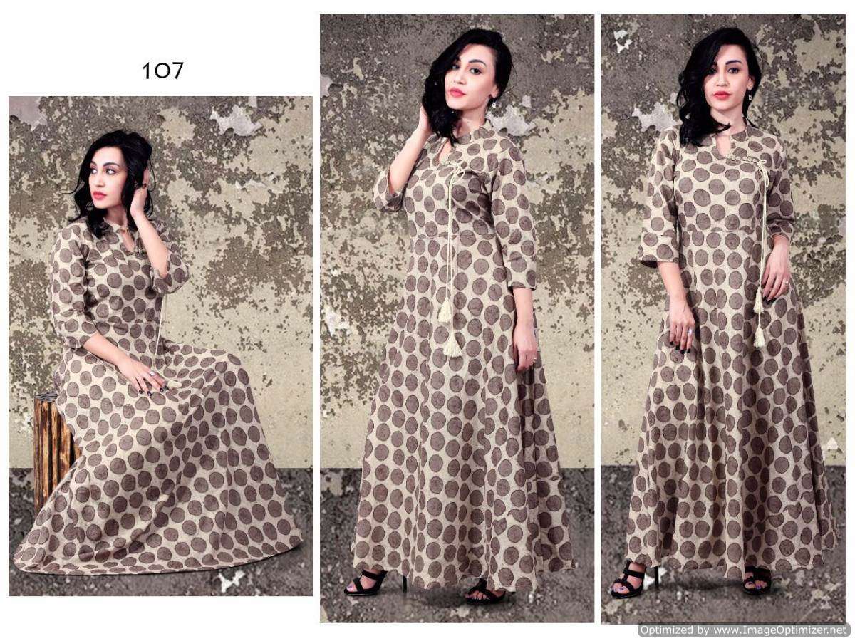 ZIA VOL-2 BY JUGNII 101 TO 108 SERIES DESIGNER BEAUTIFUL STYLISH FANCY COLORFUL PARTY WEAR & OCCASIONAL WEAR PURE COTTON GOWNS AT WHOLESALE PRICE