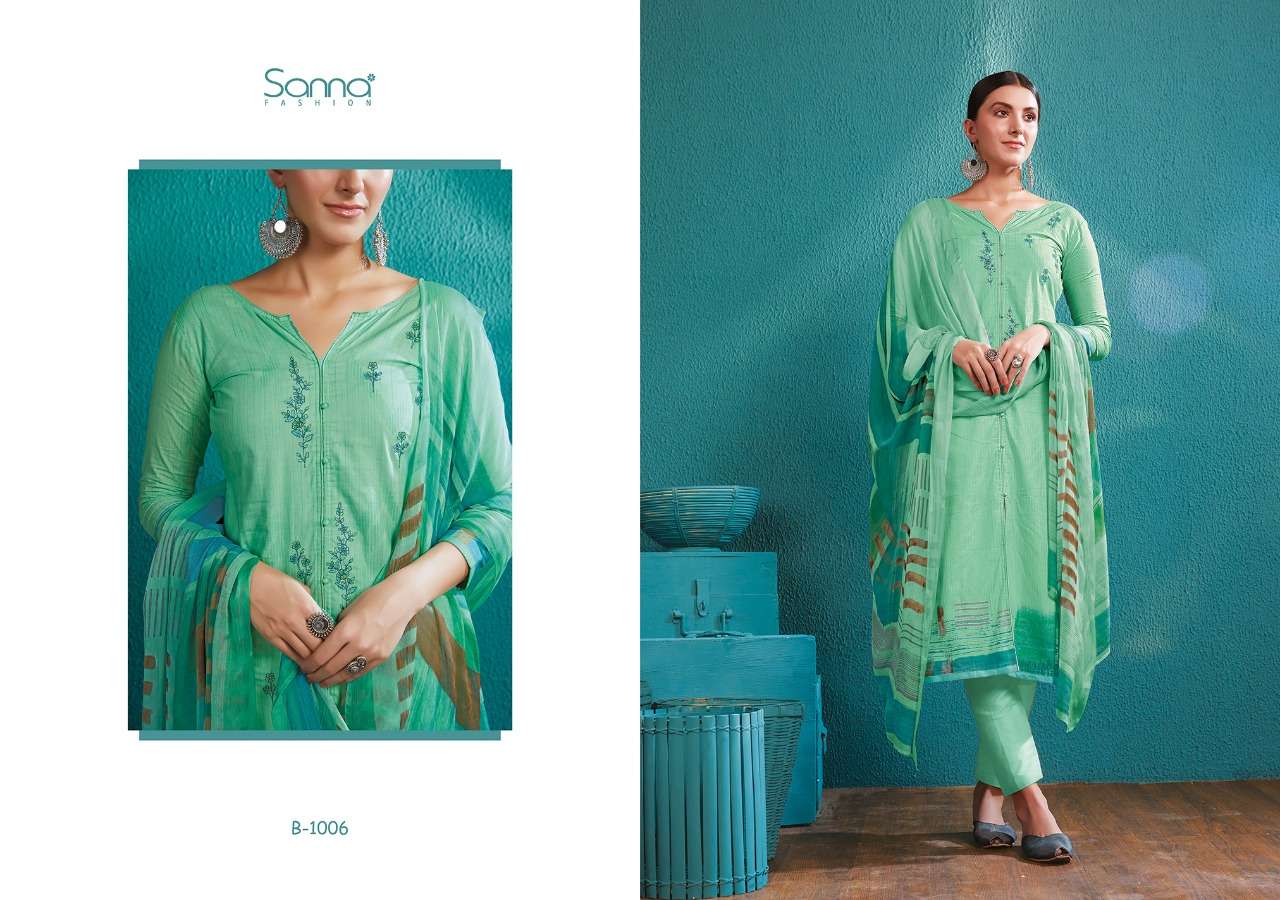 BREEZE BY SANNA FASHION 1001 TO 1008 SERIES BEAUTIFUL SUITS COLLECTION BEAUTIFUL STYLISH FANCY COLORFUL CASUAL WEAR & ETHNIC WEAR PURE COTTON DIGITAL PRINTED DRESSES AT WHOLESALE PRICE