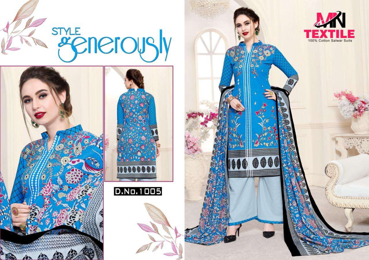 SHABNAM KARACHI QUEEN BY MN TEXTILE 1001 TO 1010 SERIES BEAUTIFUL SUITS STYLISH FANCY COLORFUL PARTY WEAR & OCCASIONAL WEAR COTTON PRINTED DRESSES AT WHOLESALE PRICE