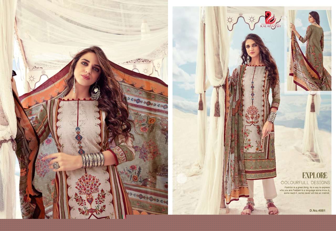 TANYA BY KALAHANSH 4001 TO 4006 SERIES BEAUTIFUL SUITS STYLISH FANCY COLORFUL PARTY WEAR & OCCASIONAL WEAR LAWN COTTON DIGITAL PRINTED DRESSES AT WHOLESALE PRICE