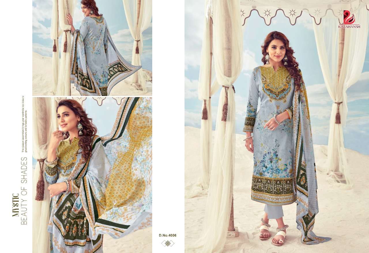 TANYA BY KALAHANSH 4001 TO 4006 SERIES BEAUTIFUL SUITS STYLISH FANCY COLORFUL PARTY WEAR & OCCASIONAL WEAR LAWN COTTON DIGITAL PRINTED DRESSES AT WHOLESALE PRICE