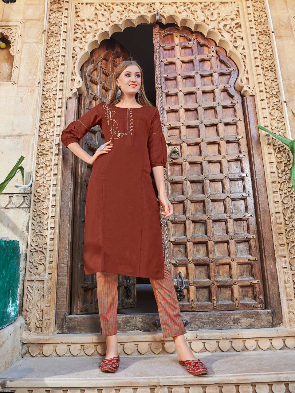 SENORITA BY RANG KALA 1001 TO 1008 SERIES BEAUTIFUL COLORFUL STYLISH FANCY CASUAL WEAR & READY TO WEAR HEAVY RAYON SLUB WITH EMBROIDERY KURTIS AT WHOLESALE PRICE
