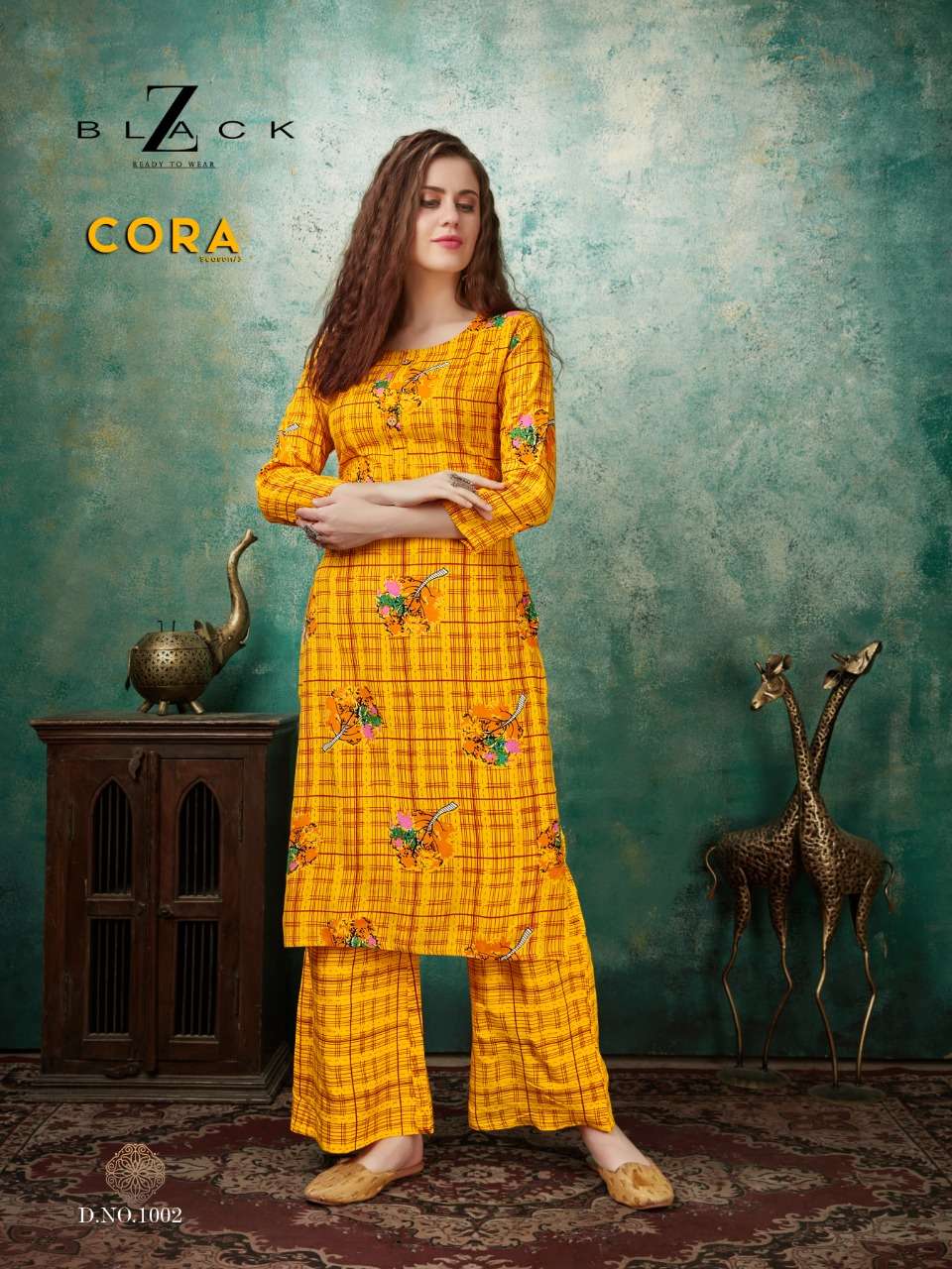 CORA VOL-3 BY Z BLACK 1001 TO 1006 SERIES BEAUTIFUL COLORFUL STYLISH FANCY CASUAL WEAR & READY TO WEAR RAYON PRINTED KURTIS AT WHOLESALE PRICE