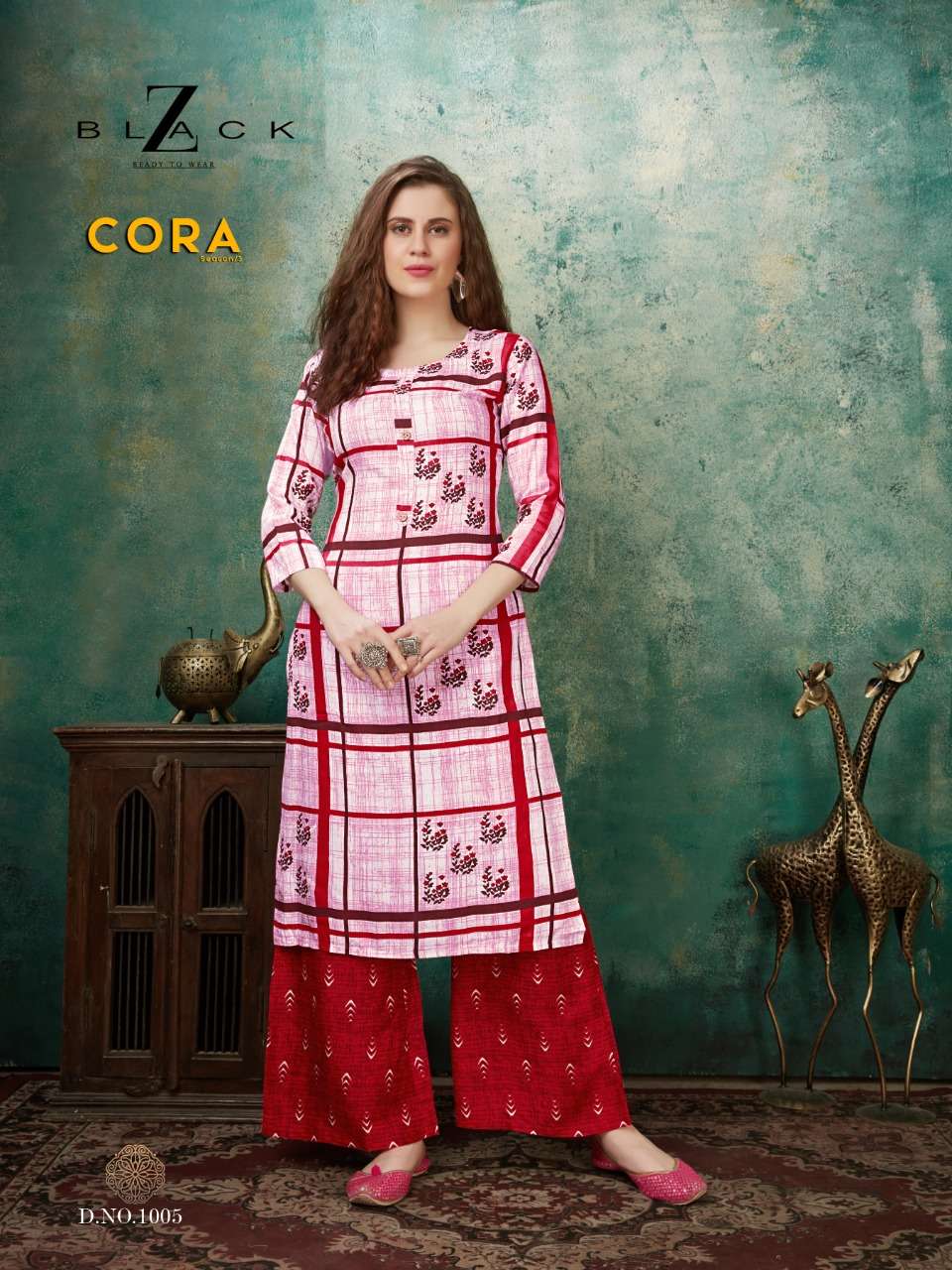CORA VOL-3 BY Z BLACK 1001 TO 1006 SERIES BEAUTIFUL COLORFUL STYLISH FANCY CASUAL WEAR & READY TO WEAR RAYON PRINTED KURTIS AT WHOLESALE PRICE