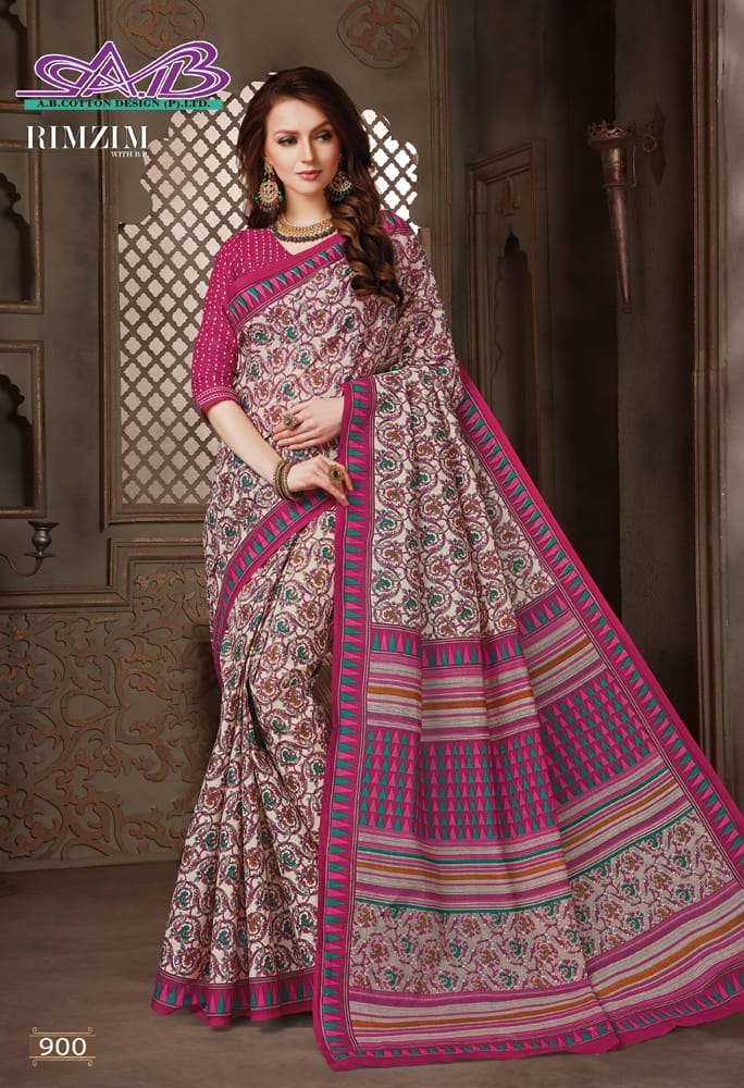 RIMZIM BY A.B FASHION 900 TO 913 SERIES INDIAN TRADITIONAL WEAR COLLECTION BEAUTIFUL STYLISH FANCY COLORFUL PARTY WEAR & OCCASIONAL WEAR MUL MUL PRINTED SAREES AT WHOLESALE PRICE
