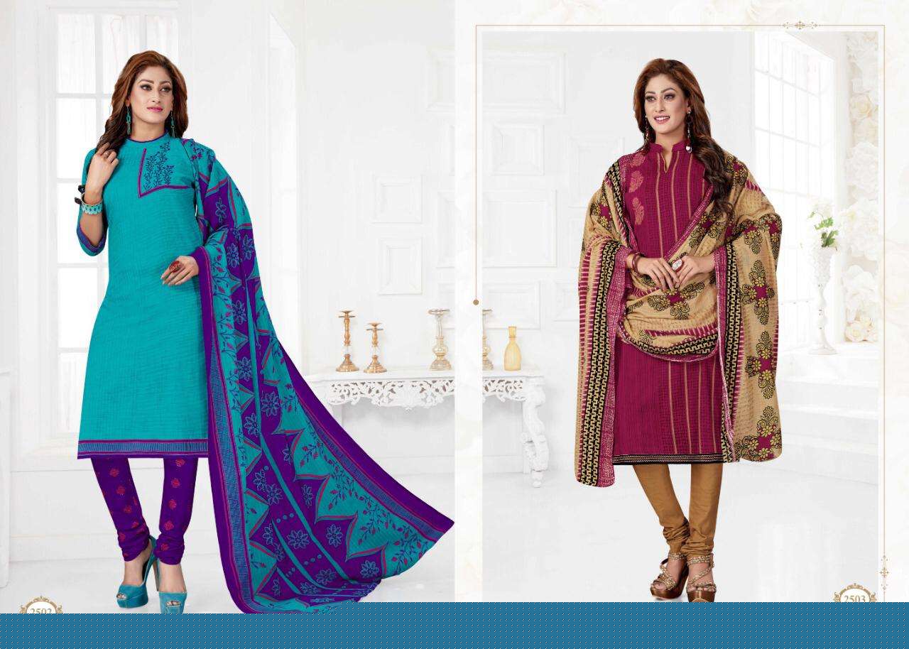 TARA VOL-25 BY COTTON PLUS 2501 TO 2516 SERIES INDIAN TRADITIONAL WEAR COLLECTION BEAUTIFUL STYLISH FANCY COLORFUL PARTY WEAR & OCCASIONAL WEAR PURE COTTON PRINTED DRESSES AT WHOLESALE PRICE