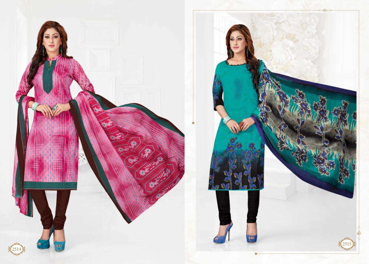 TARA VOL-25 BY COTTON PLUS 2501 TO 2516 SERIES INDIAN TRADITIONAL WEAR COLLECTION BEAUTIFUL STYLISH FANCY COLORFUL PARTY WEAR & OCCASIONAL WEAR PURE COTTON PRINTED DRESSES AT WHOLESALE PRICE