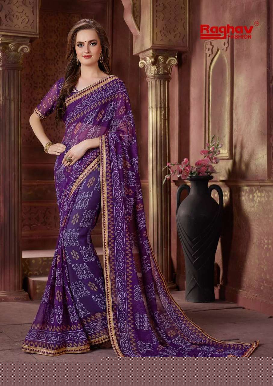 GANGOR VOL-8 BY RAGHAV FASHION 4071 TO 4080 SERIES INDIAN TRADITIONAL WEAR COLLECTION BEAUTIFUL STYLISH FANCY COLORFUL PARTY WEAR & OCCASIONAL WEAR GEORGETTE PRINTED SAREES AT WHOLESALE PRICE