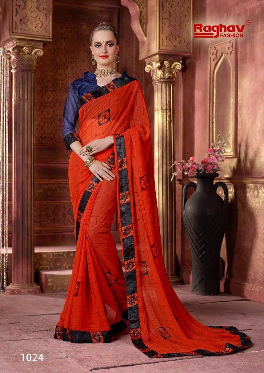 HIMANSHI VOL-3 BY RAGHAV FASHION 1031 TO 1030 SERIES INDIAN TRADITIONAL WEAR COLLECTION BEAUTIFUL STYLISH FANCY COLORFUL PARTY WEAR & OCCASIONAL WEAR CHIFFON PRINTED SAREES AT WHOLESALE PRICE