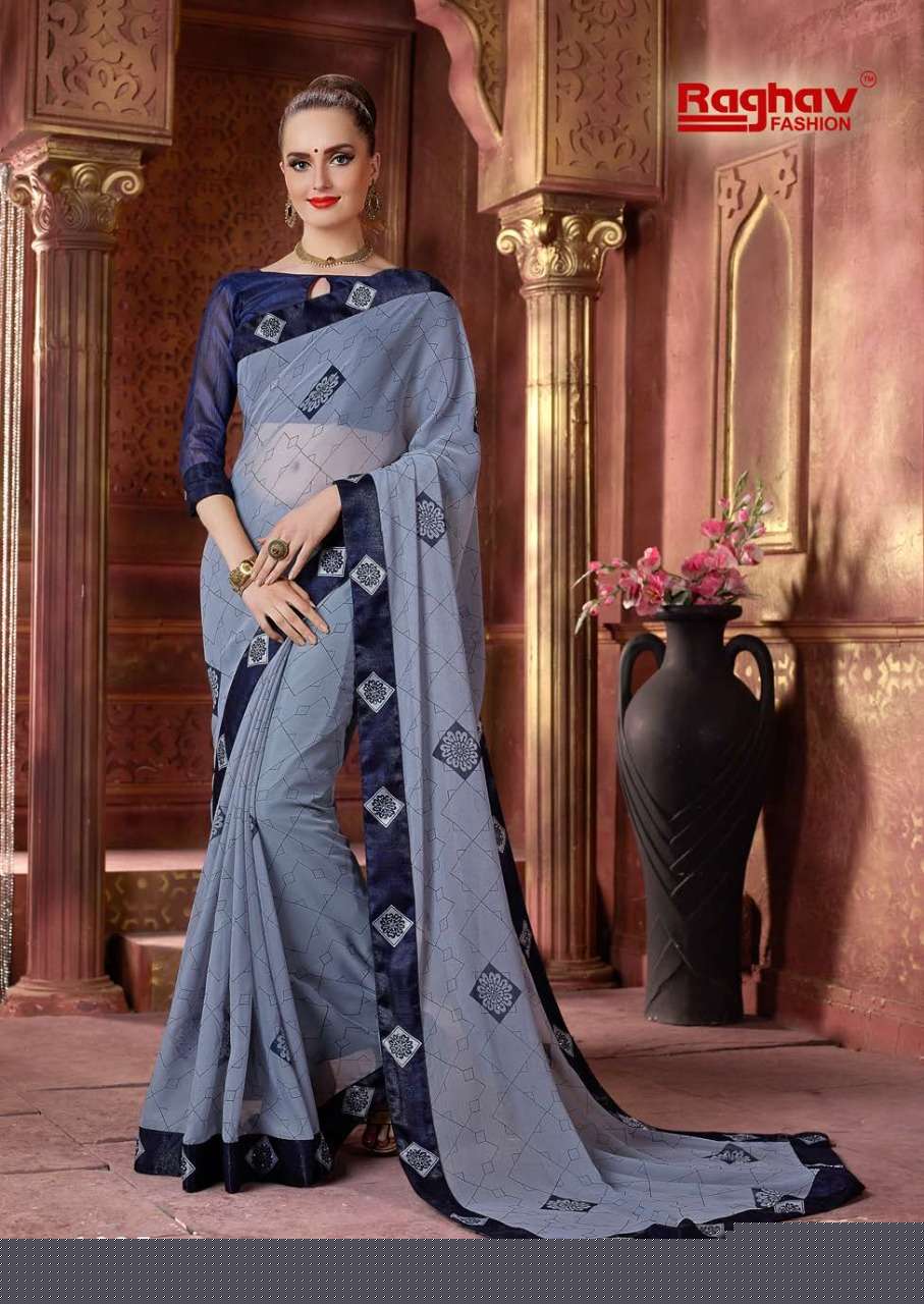 HIMANSHI VOL-3 BY RAGHAV FASHION 1031 TO 1030 SERIES INDIAN TRADITIONAL WEAR COLLECTION BEAUTIFUL STYLISH FANCY COLORFUL PARTY WEAR & OCCASIONAL WEAR CHIFFON PRINTED SAREES AT WHOLESALE PRICE