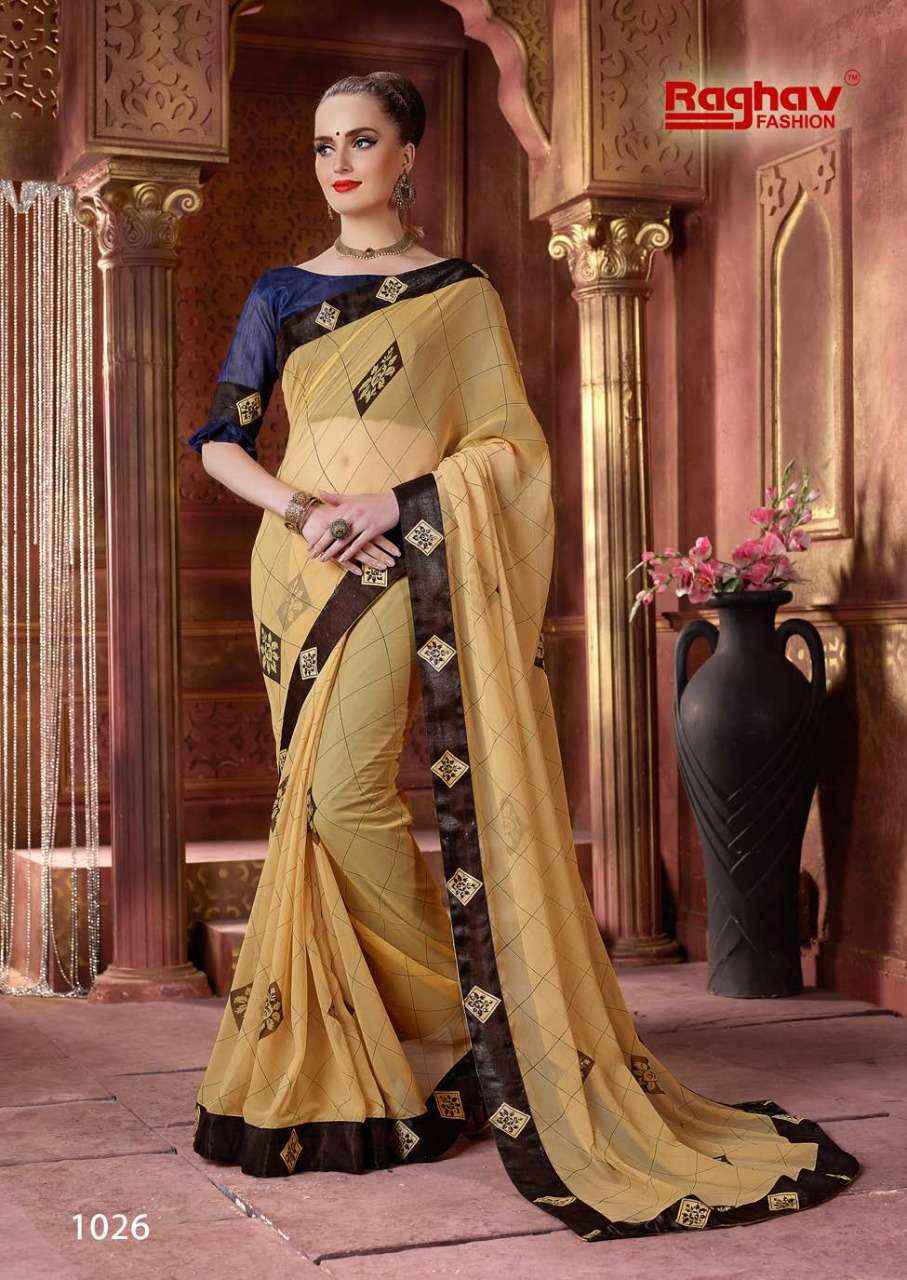 HIMANSHI VOL-3 BY RAGHAV FASHION 1031 TO 1030 SERIES INDIAN TRADITIONAL WEAR COLLECTION BEAUTIFUL STYLISH FANCY COLORFUL PARTY WEAR & OCCASIONAL WEAR CHIFFON PRINTED SAREES AT WHOLESALE PRICE