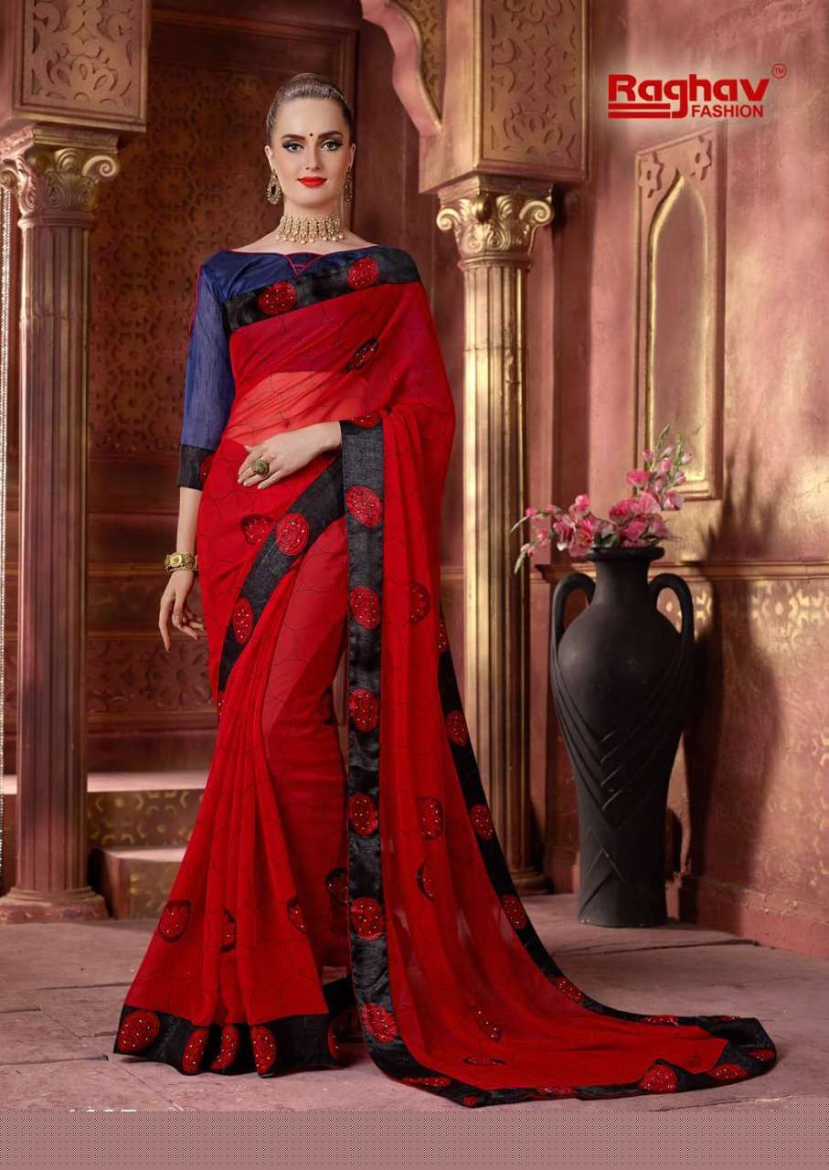 HIMANSHI VOL-3 BY RAGHAV FASHION 1031 TO 1030 SERIES INDIAN TRADITIONAL WEAR COLLECTION BEAUTIFUL STYLISH FANCY COLORFUL PARTY WEAR & OCCASIONAL WEAR CHIFFON PRINTED SAREES AT WHOLESALE PRICE
