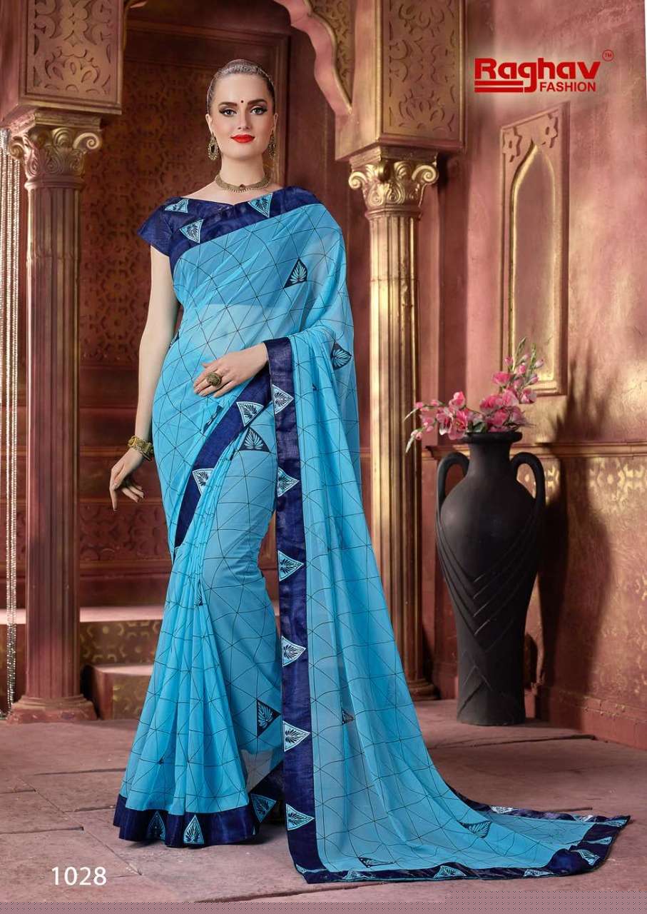 HIMANSHI VOL-3 BY RAGHAV FASHION 1031 TO 1030 SERIES INDIAN TRADITIONAL WEAR COLLECTION BEAUTIFUL STYLISH FANCY COLORFUL PARTY WEAR & OCCASIONAL WEAR CHIFFON PRINTED SAREES AT WHOLESALE PRICE