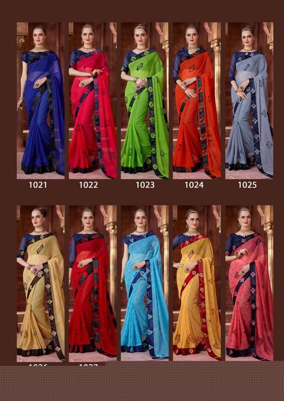 HIMANSHI VOL-3 BY RAGHAV FASHION 1031 TO 1030 SERIES INDIAN TRADITIONAL WEAR COLLECTION BEAUTIFUL STYLISH FANCY COLORFUL PARTY WEAR & OCCASIONAL WEAR CHIFFON PRINTED SAREES AT WHOLESALE PRICE