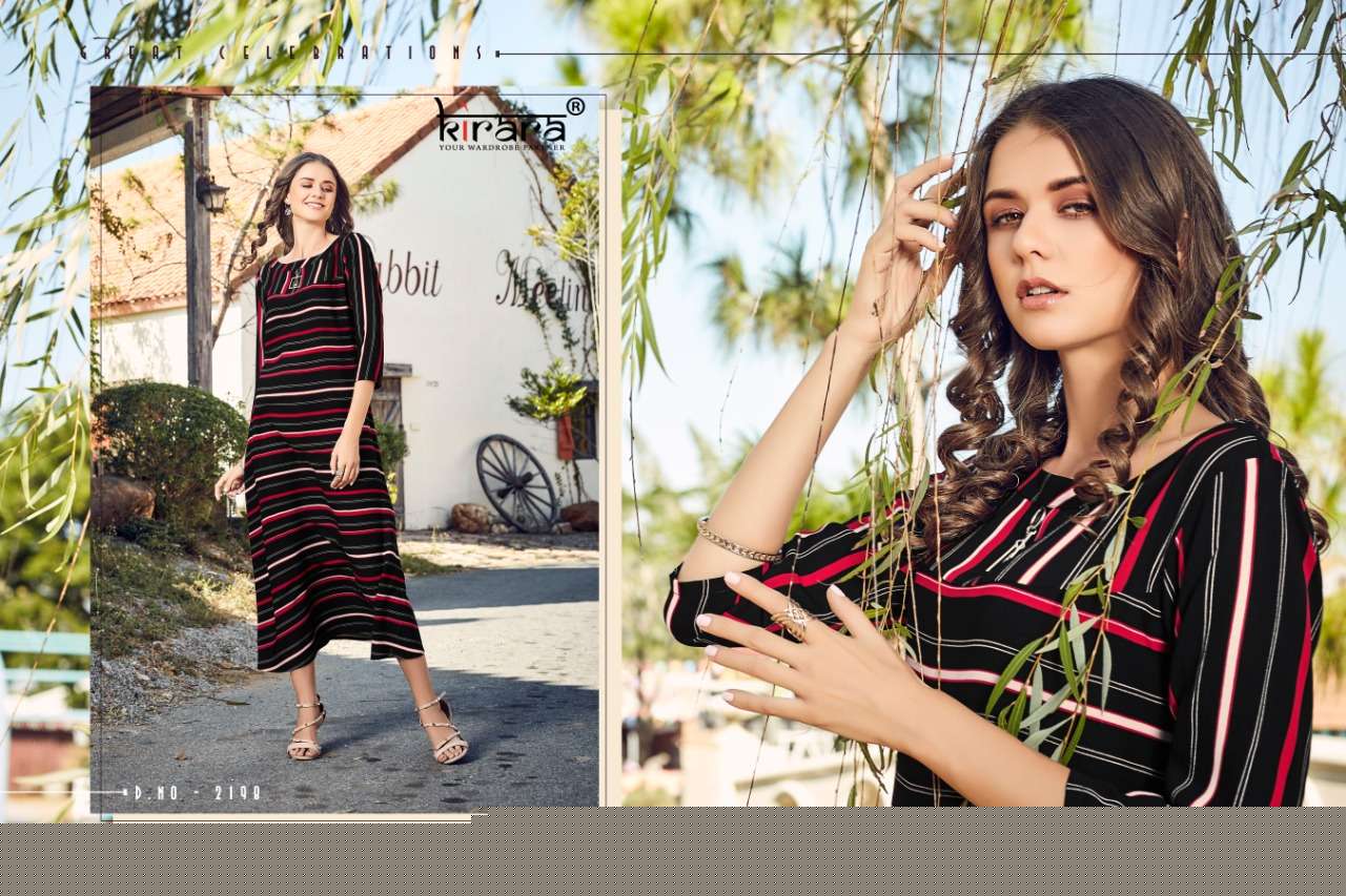 BERLIN BY KIRARA 2192 TO 2199 SERIES DESIGNER STYLISH FANCY COLORFUL CASUAL WEAR & ETHNIC WEAR INBOX PRINTED KURTIS AT WHOLESALE PRICE