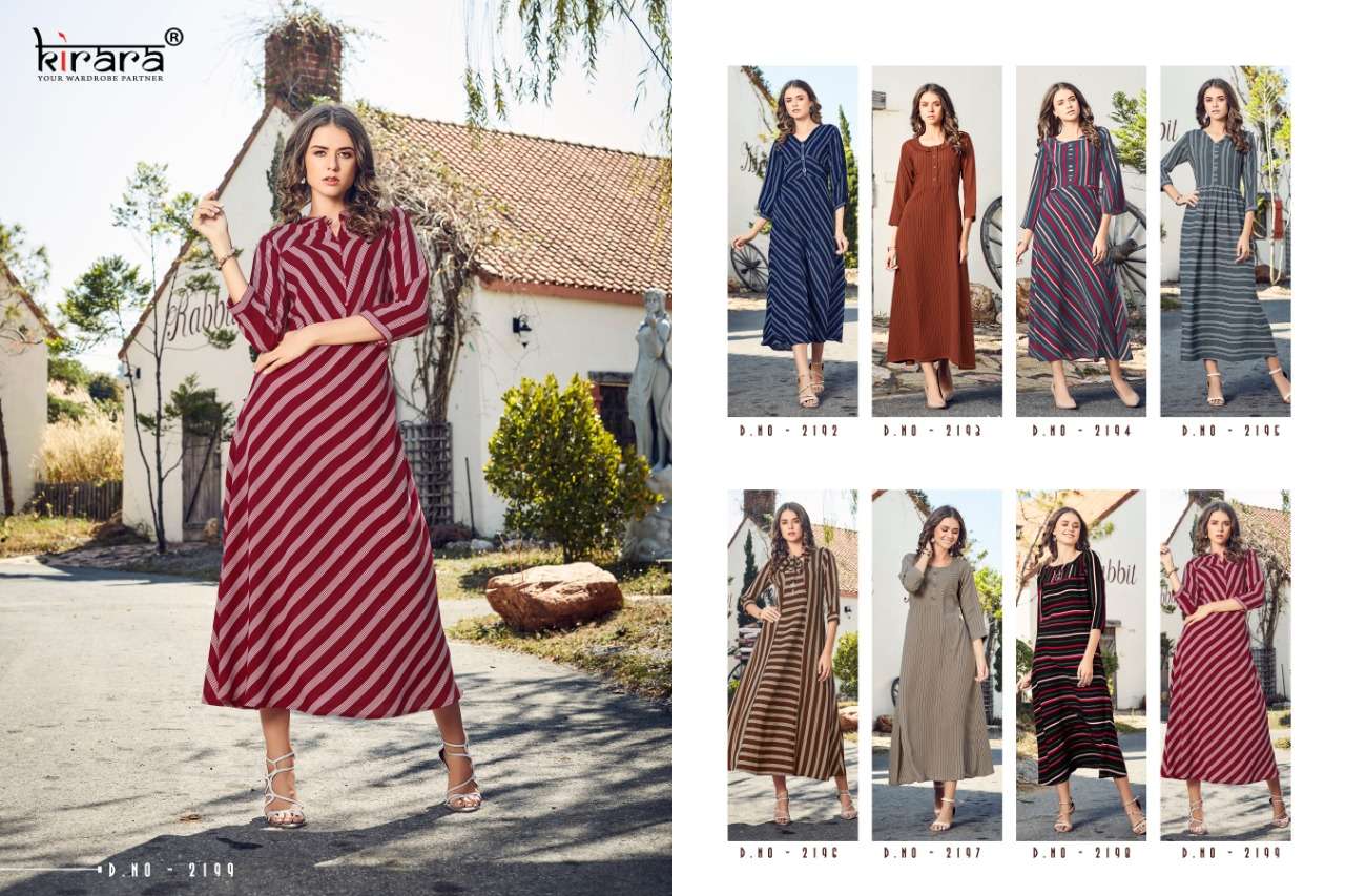 BERLIN BY KIRARA 2192 TO 2199 SERIES DESIGNER STYLISH FANCY COLORFUL CASUAL WEAR & ETHNIC WEAR INBOX PRINTED KURTIS AT WHOLESALE PRICE