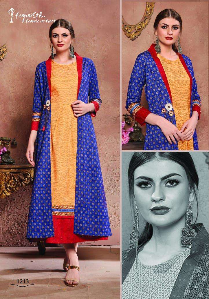 SEASONS BY FEMINISTA 1211 TO 1216 SERIES BEAUTIFUL STYLISH DESIGNER PRINTED CASUAL WEAR READY TO WEAR ETHNIC WEAR COTTON FLEX DIGITAL PRINTED KURTIS WITH PALAZZO AT WHOLESALE PRICE