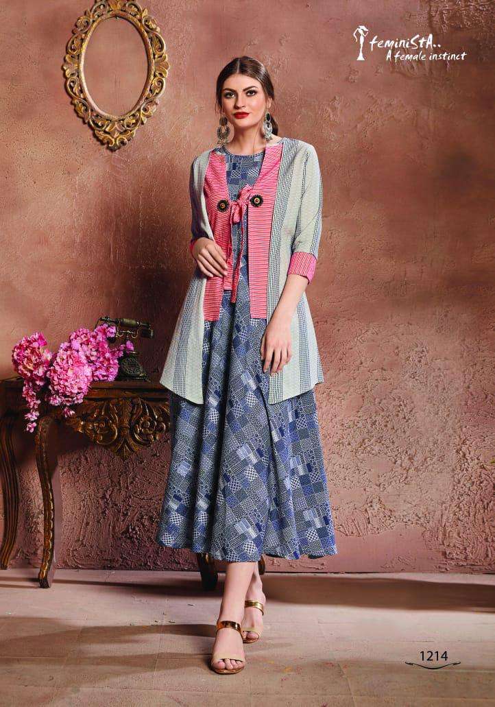 SEASONS BY FEMINISTA 1211 TO 1216 SERIES BEAUTIFUL STYLISH DESIGNER PRINTED CASUAL WEAR READY TO WEAR ETHNIC WEAR COTTON FLEX DIGITAL PRINTED KURTIS WITH PALAZZO AT WHOLESALE PRICE