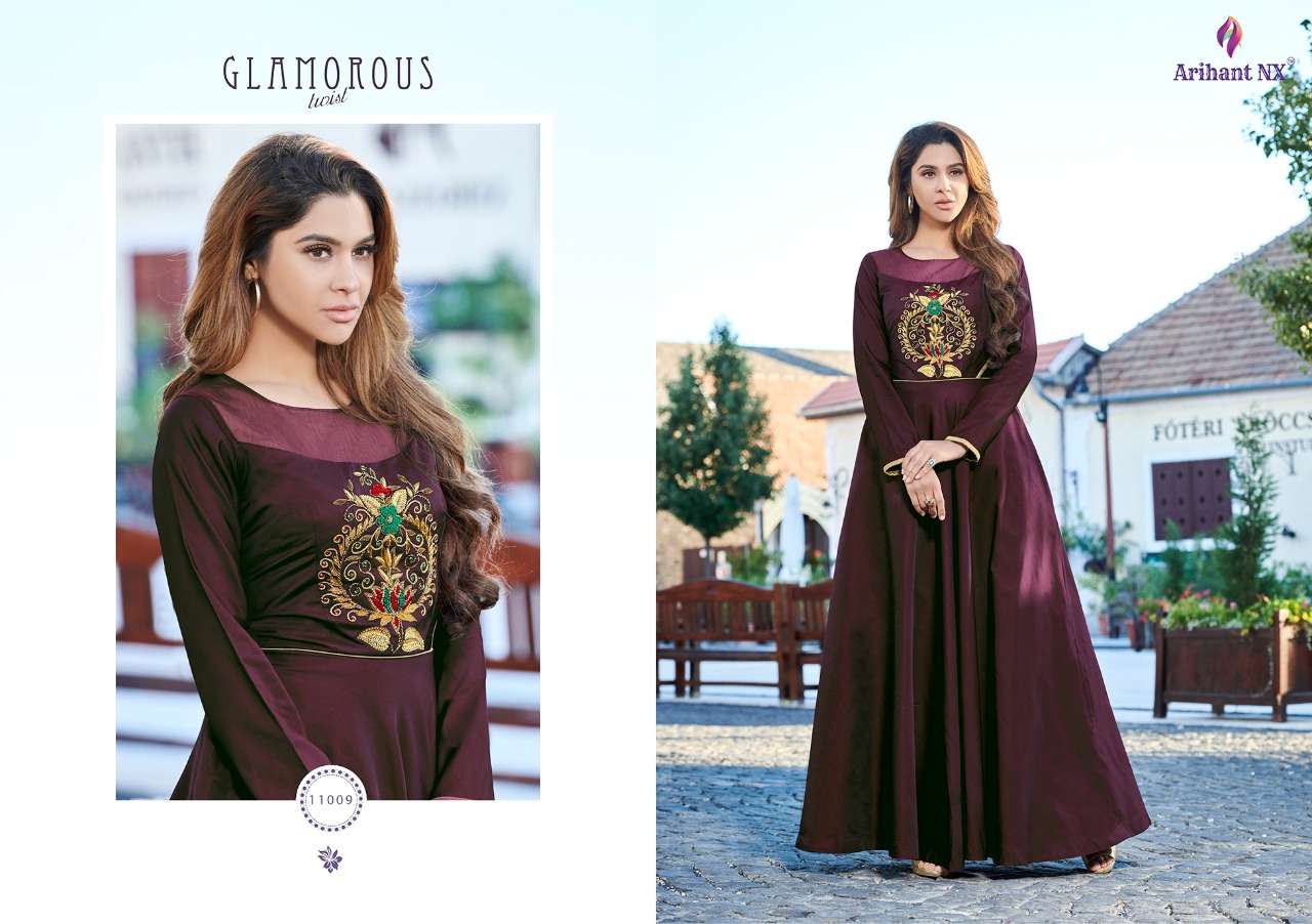 Forever Vol-2 By Arihant Designer 11009 To 11016 Series Designer Anarkali Suits Beautiful Stylish Fancy Colorful Party Wear & Occasional Wear Soft Silk Gowns At Wholesale Price