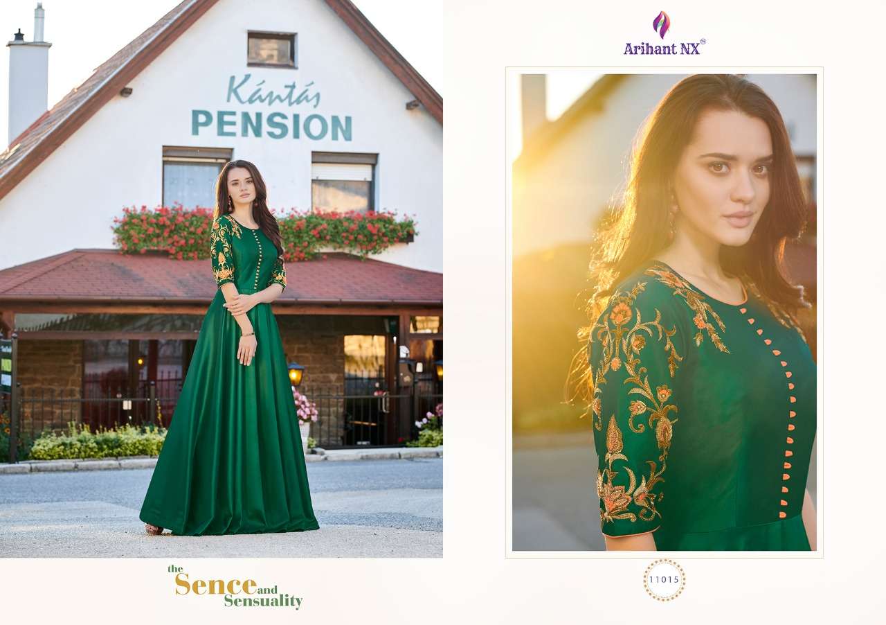 Forever Vol-2 By Arihant Designer 11009 To 11016 Series Designer Anarkali Suits Beautiful Stylish Fancy Colorful Party Wear & Occasional Wear Soft Silk Gowns At Wholesale Price