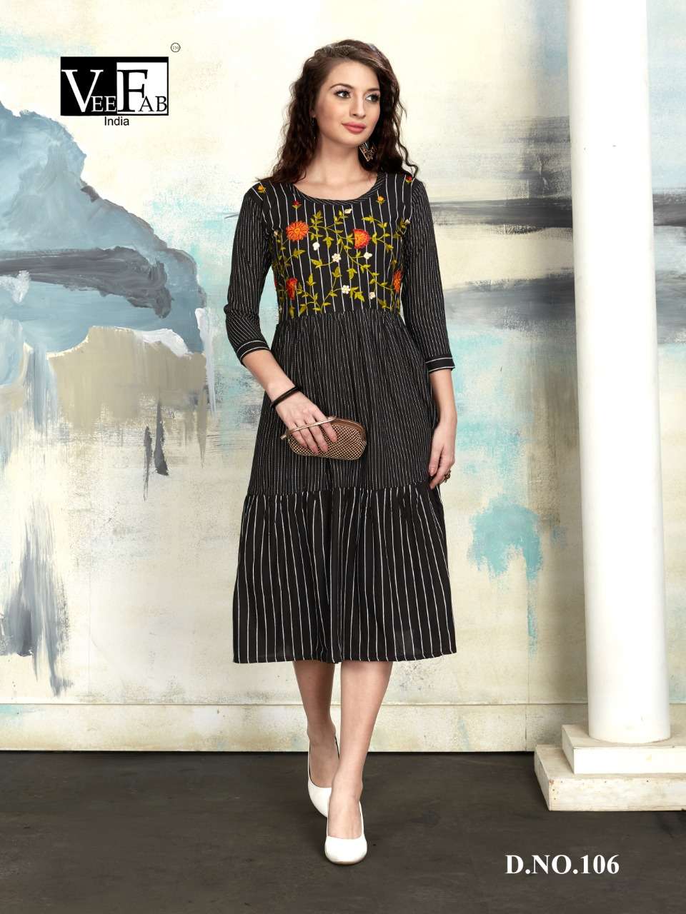 SPRING BY VEE FAB 101 TO 106 SERIES STYLISH COLORFUL FANCY BEAUTIFUL CASUAL WEAR & ETHNIC WEAR HEAVY RAYON LINING KURTIS AT WHOLESALE PRICE