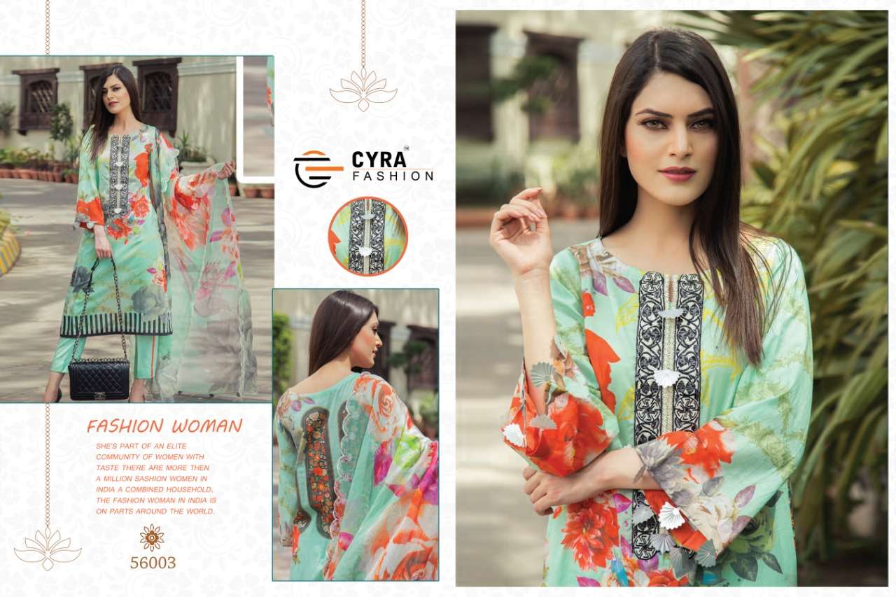 ANABIA BY CYRA FASHION 56001 TO 56006 SERIES BEAUTIFUL PAKISTANI SUITS COLORFUL STYLISH FANCY CASUAL WEAR & ETHNIC WEAR JAM COTTON WITH EMBROIDERY DRESSES AT WHOLESALE PRICE