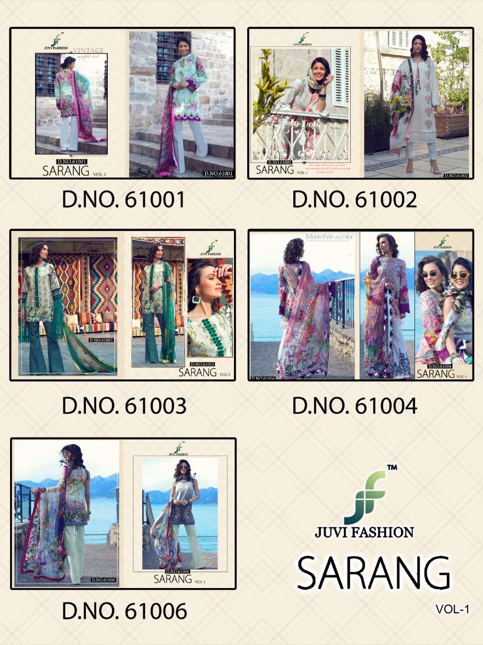 SARANG BY JUVI FASHION 6001 TO 6006 SERIES BEAUTIFUL PAKISTANI SUITS COLORFUL STYLISH FANCY CASUAL WEAR & ETHNIC WEAR PURE COTTON LAWN WITH EMBROIDERY DRESSES AT WHOLESALE PRICE