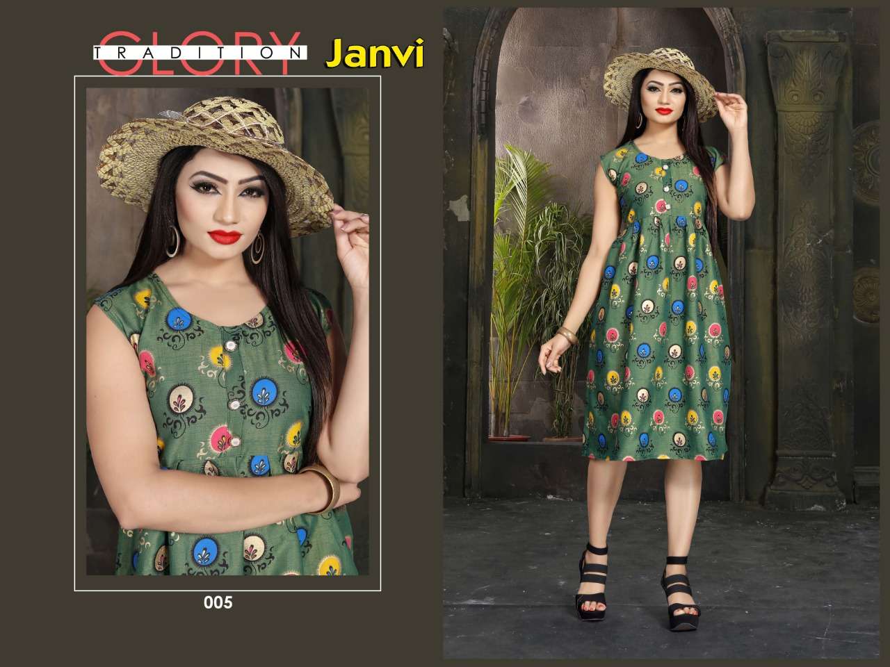 JANVI BY JAGDAMBA 001 TO 012 SERIES STYLISH FANCY BEAUTIFUL COLORFUL CASUAL WEAR & ETHNIC WEAR 14 KG RAYON KURTIS AT WHOLESALE PRICE