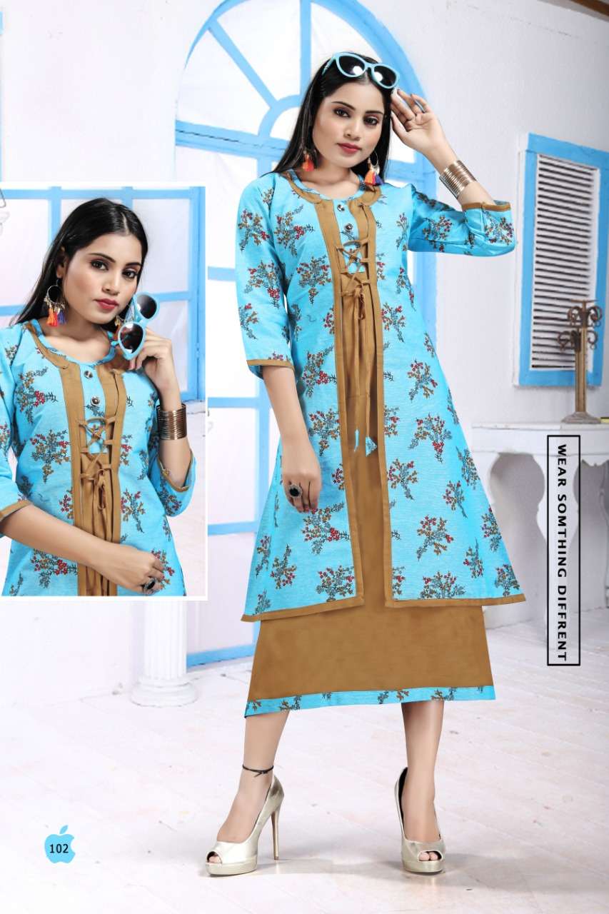 SANAM BY JAGDAMBA 101 TO 110 SERIES STYLISH FANCY BEAUTIFUL COLORFUL CASUAL WEAR & ETHNIC WEAR 14 KG RAYON KURTIS AT WHOLESALE PRICE