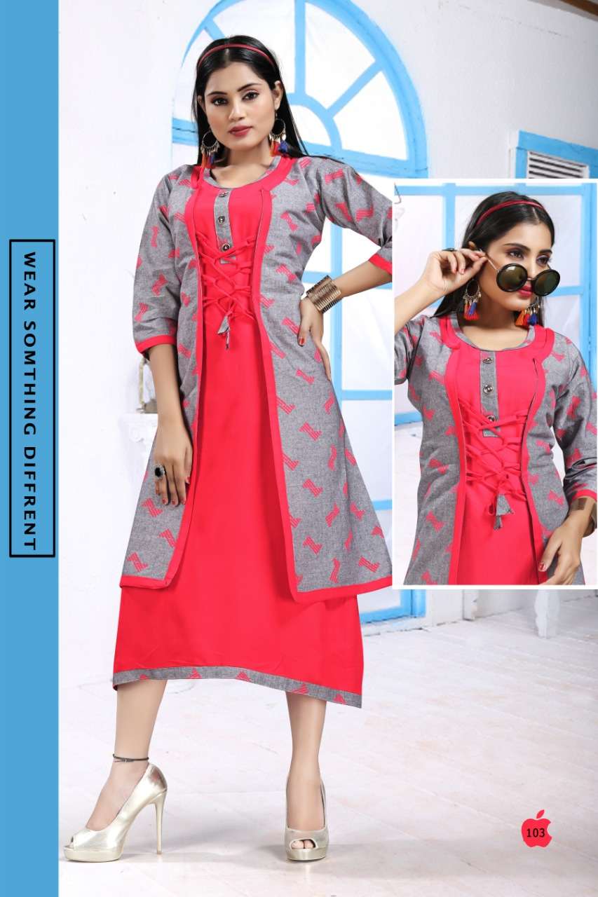 SANAM BY JAGDAMBA 101 TO 110 SERIES STYLISH FANCY BEAUTIFUL COLORFUL CASUAL WEAR & ETHNIC WEAR 14 KG RAYON KURTIS AT WHOLESALE PRICE