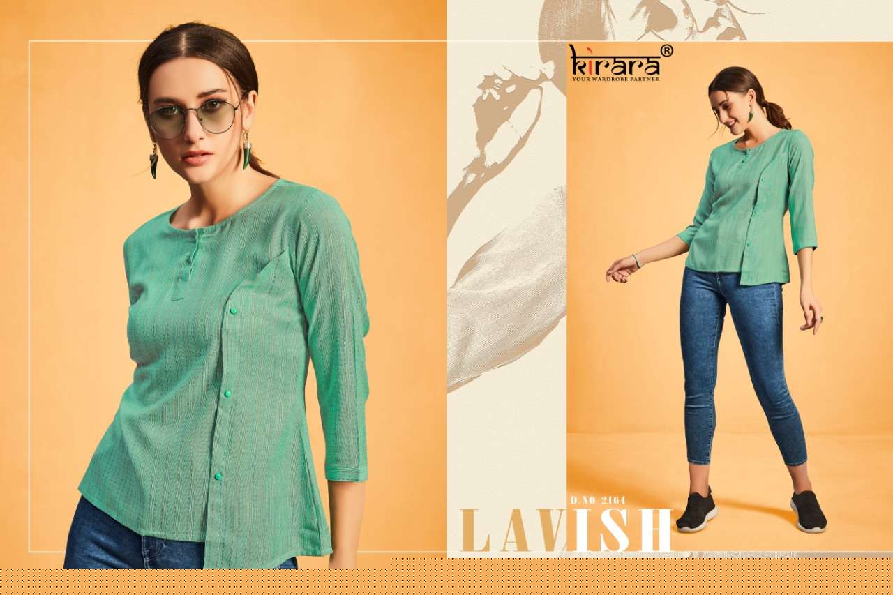 MERAKI VOL-3 BY KIRARA 2164 TO 2170 SERIES BEAUTIFUL COLORFUL STYLISH FANCY CASUAL WEAR & READY TO WEAR RAYON HANDLOOM TOPS AT WHOLESALE PRICE