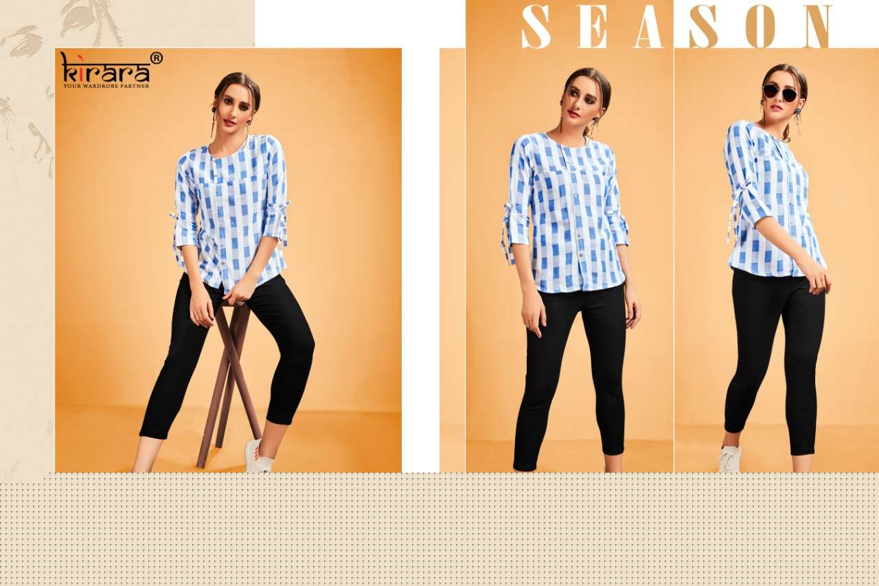 MERAKI VOL-3 BY KIRARA 2164 TO 2170 SERIES BEAUTIFUL COLORFUL STYLISH FANCY CASUAL WEAR & READY TO WEAR RAYON HANDLOOM TOPS AT WHOLESALE PRICE