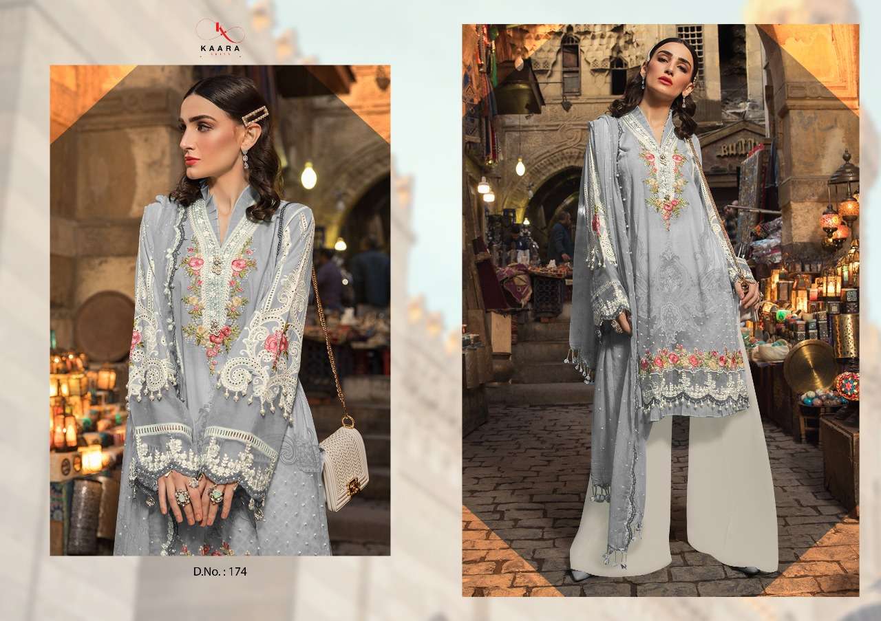 MARIYA.B LAWN 20 20 SILVER BY KAARA SUITS 7113 TO 7118 SERIES DESIGNER SHARARA SUITS BEAUTIFUL STYLISH FANCY COLORFUL PARTY WEAR & OCCASIONAL WEAR PURE COTTON DRESSES AT WHOLESALE PRICE