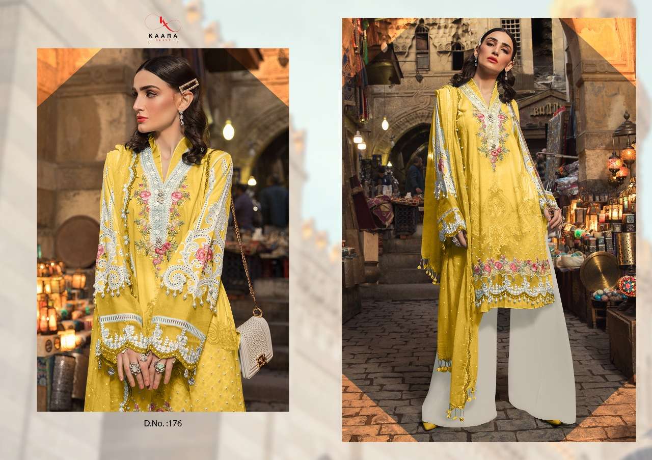 MARIYA.B LAWN 20 20 SILVER BY KAARA SUITS 7113 TO 7118 SERIES DESIGNER SHARARA SUITS BEAUTIFUL STYLISH FANCY COLORFUL PARTY WEAR & OCCASIONAL WEAR PURE COTTON DRESSES AT WHOLESALE PRICE