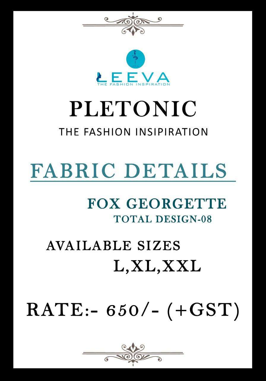 Pletonic By Leeva 5001 To 5008 Series Beautiful Stylish Fancy Colorful Casual Wear & Ethnic Wear & Ready To Wear Faux Georgette Kurtis At Wholesale Price