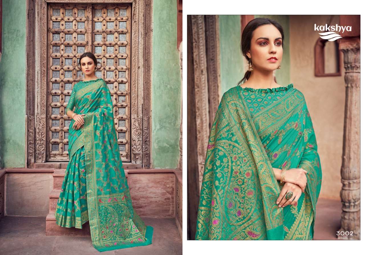 KHUSHBOO BY KAKSHYA 3001 TO 3006 SERIES INDIAN TRADITIONAL WEAR COLLECTION BEAUTIFUL STYLISH FANCY COLORFUL PARTY WEAR & OCCASIONAL WEAR COTTON ZARI SAREES AT WHOLESALE PRICE
