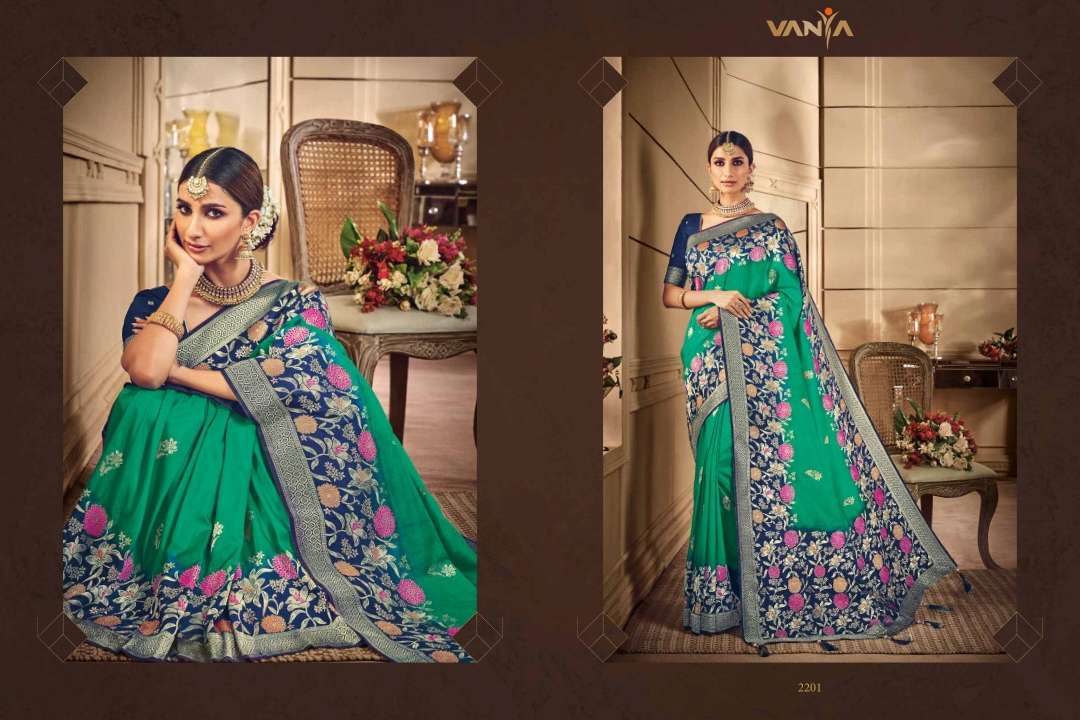 Vanya Vol-12 By Vanya 2201 To 2209 Series Indian Traditional Wear Collection Beautiful Stylish Fancy Colorful Party Wear & Occasional Wear Fancy Sarees At Wholesale Price