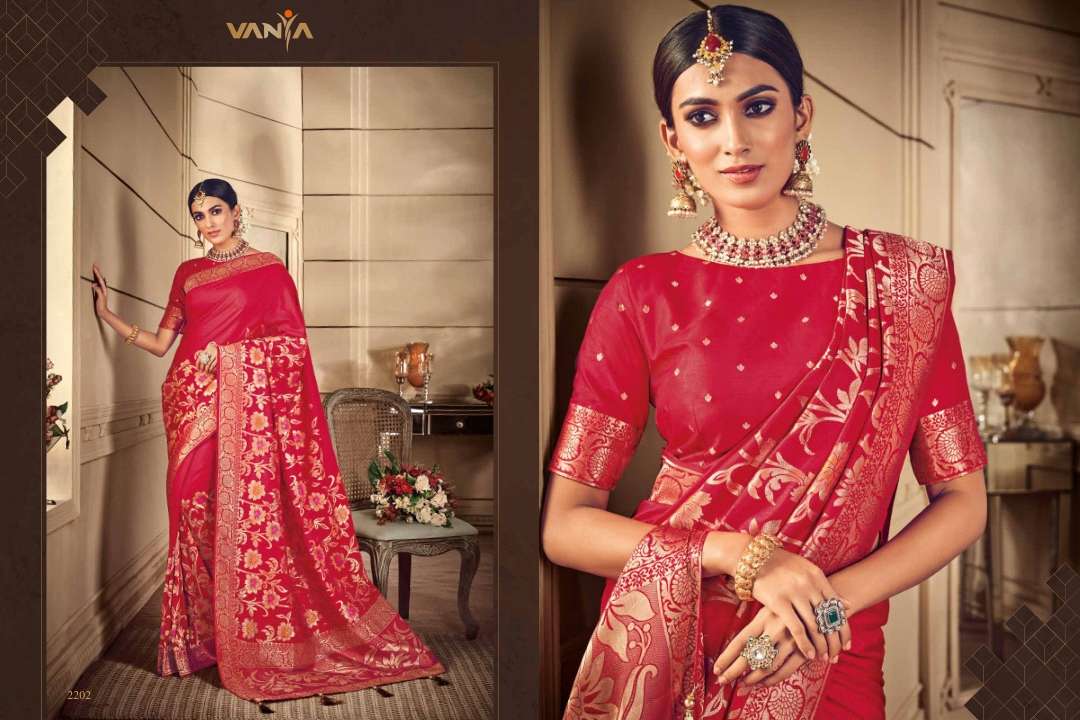 Vanya Vol-12 By Vanya 2201 To 2209 Series Indian Traditional Wear Collection Beautiful Stylish Fancy Colorful Party Wear & Occasional Wear Fancy Sarees At Wholesale Price