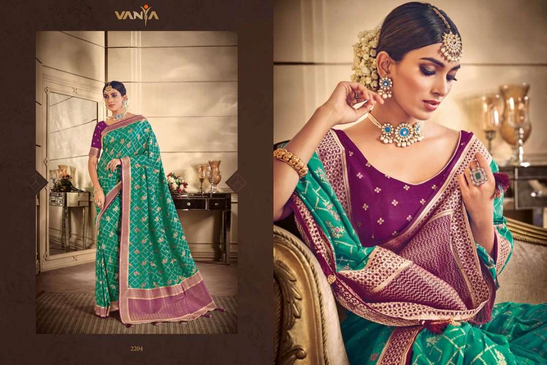Vanya Vol-12 By Vanya 2201 To 2209 Series Indian Traditional Wear Collection Beautiful Stylish Fancy Colorful Party Wear & Occasional Wear Fancy Sarees At Wholesale Price