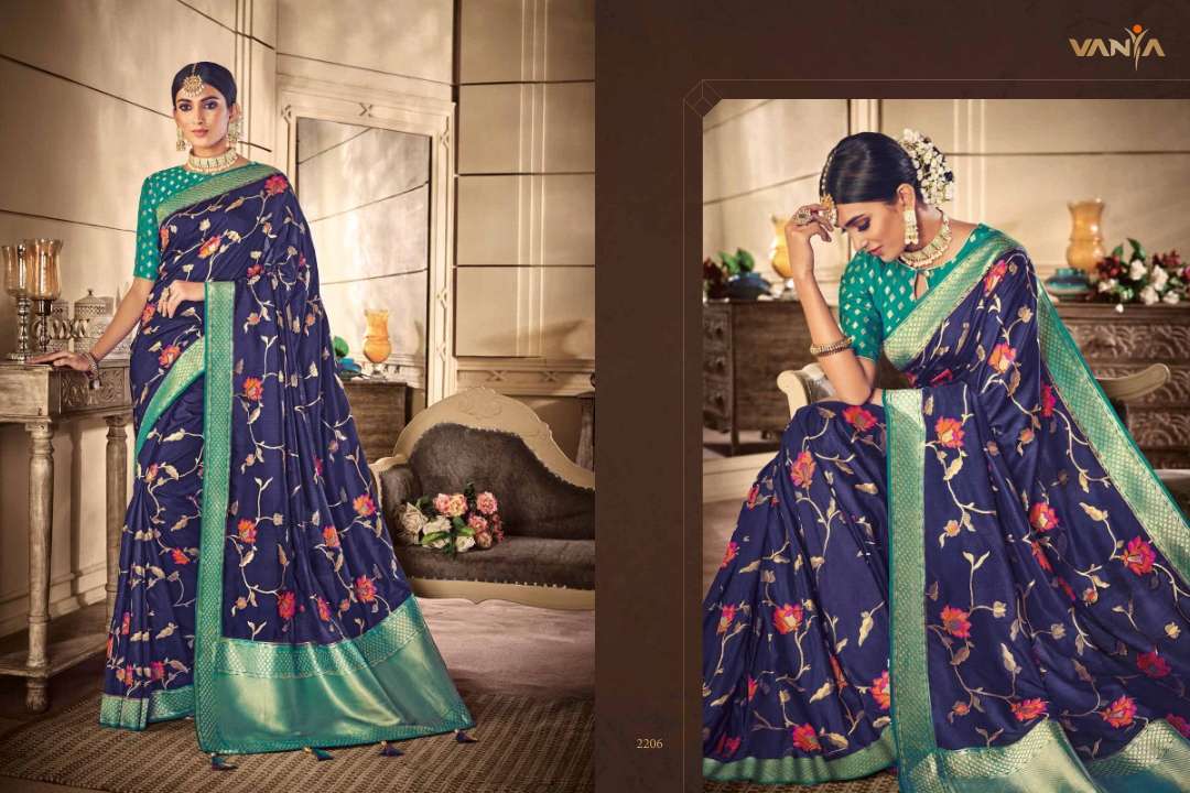 Vanya Vol-12 By Vanya 2201 To 2209 Series Indian Traditional Wear Collection Beautiful Stylish Fancy Colorful Party Wear & Occasional Wear Fancy Sarees At Wholesale Price