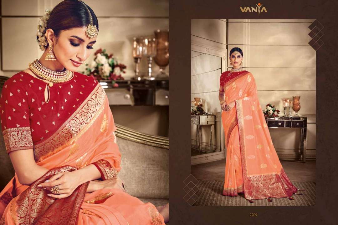 Vanya Vol-12 By Vanya 2201 To 2209 Series Indian Traditional Wear Collection Beautiful Stylish Fancy Colorful Party Wear & Occasional Wear Fancy Sarees At Wholesale Price