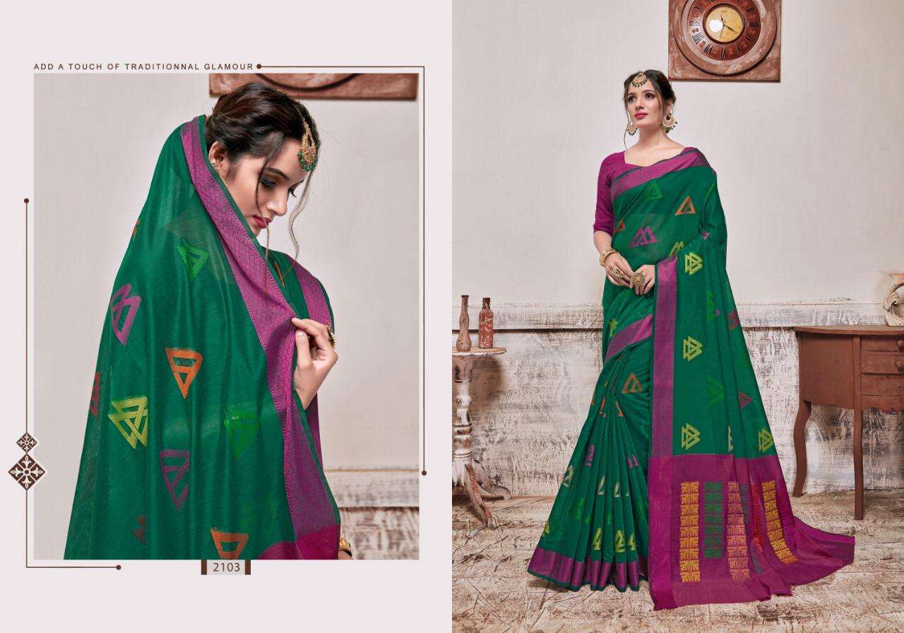 KAVERI SILK VOL-11 BY VELLORA 2101 TO 2104 SERIES INDIAN TRADITIONAL WEAR COLLECTION BEAUTIFUL STYLISH FANCY COLORFUL PARTY WEAR & OCCASIONAL WEAR BANARASI COTTON SILK SAREES AT WHOLESALE PRICE