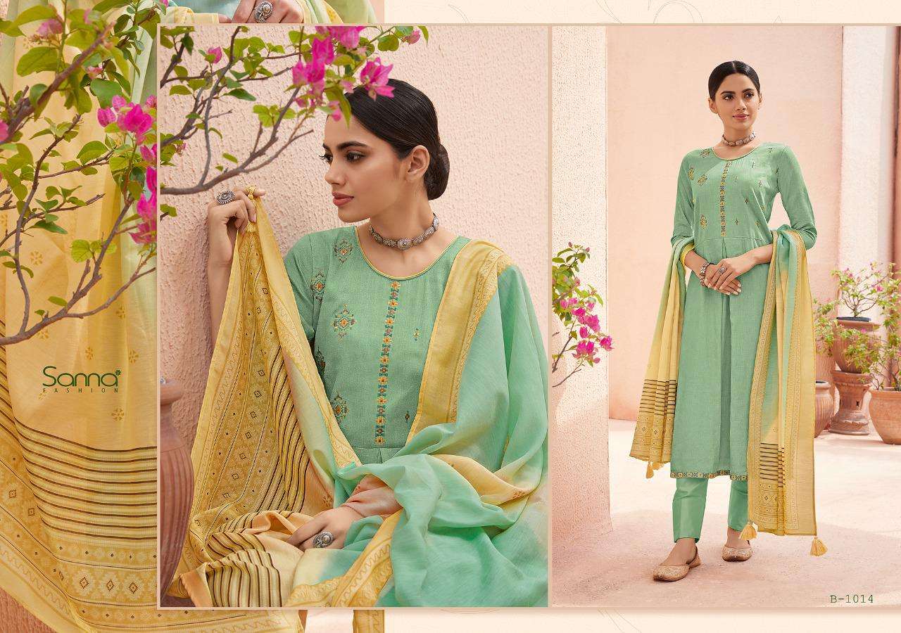 BENAZIR BY SANNA FASHION 1009 TO 1018 SERIES BEAUTIFUL SUITS COLLECTION BEAUTIFUL STYLISH FANCY COLORFUL CASUAL WEAR & ETHNIC WEAR PURE AZ COTTON JAM SILK DRESSES AT WHOLESALE PRICE