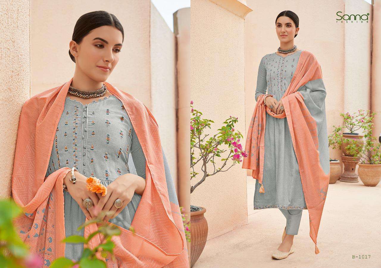 BENAZIR BY SANNA FASHION 1009 TO 1018 SERIES BEAUTIFUL SUITS COLLECTION BEAUTIFUL STYLISH FANCY COLORFUL CASUAL WEAR & ETHNIC WEAR PURE AZ COTTON JAM SILK DRESSES AT WHOLESALE PRICE