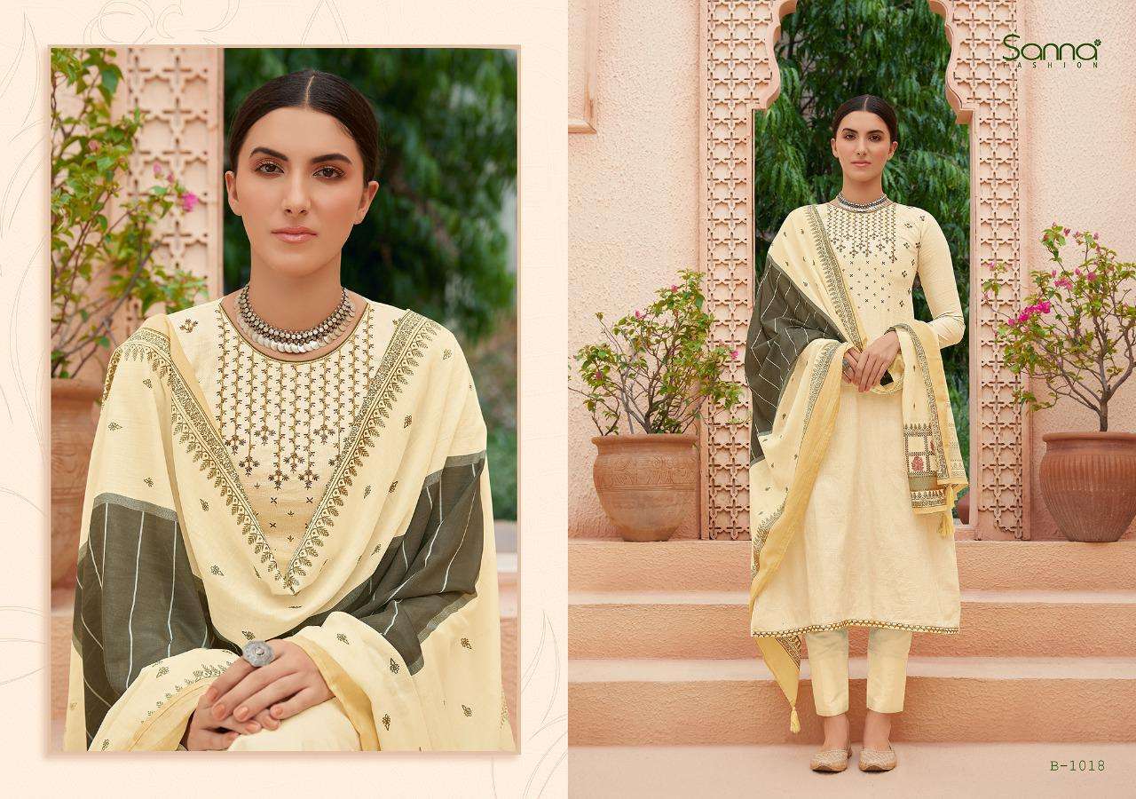 BENAZIR BY SANNA FASHION 1009 TO 1018 SERIES BEAUTIFUL SUITS COLLECTION BEAUTIFUL STYLISH FANCY COLORFUL CASUAL WEAR & ETHNIC WEAR PURE AZ COTTON JAM SILK DRESSES AT WHOLESALE PRICE