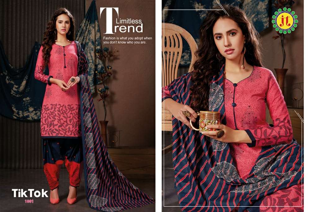 TIK TOK BY JT 1001 TO 1012 SERIES DESIGNER SUITS BEAUTIFUL FANCY COLORFUL STYLISH PARTY WEAR & OCCASIONAL WEAR PURE LAWN COTTON PRINTED DRESSES AT WHOLESALE PRICE