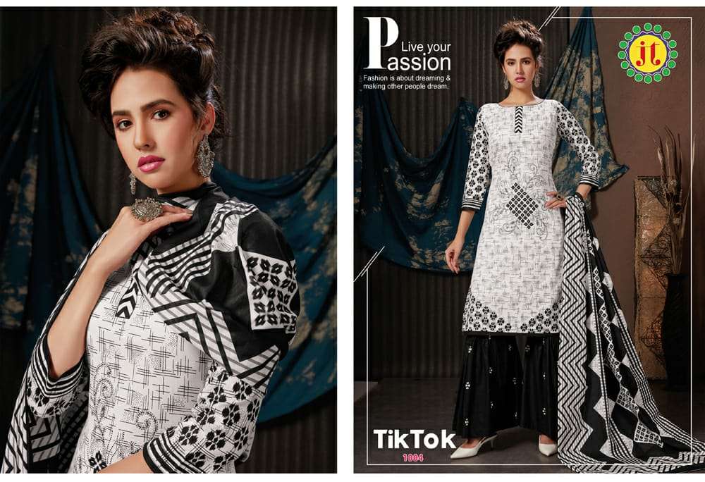 TIK TOK BY JT 1001 TO 1012 SERIES DESIGNER SUITS BEAUTIFUL FANCY COLORFUL STYLISH PARTY WEAR & OCCASIONAL WEAR PURE LAWN COTTON PRINTED DRESSES AT WHOLESALE PRICE