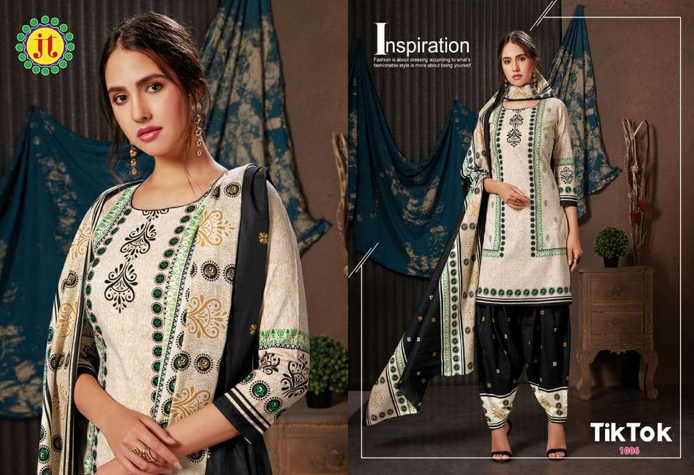 TIK TOK BY JT 1001 TO 1012 SERIES DESIGNER SUITS BEAUTIFUL FANCY COLORFUL STYLISH PARTY WEAR & OCCASIONAL WEAR PURE LAWN COTTON PRINTED DRESSES AT WHOLESALE PRICE